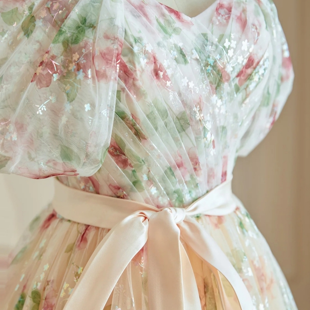 Flower Fairy Glitter Tulle Champagne Floral